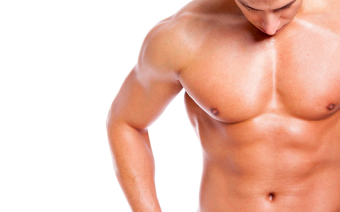 Man torso on white background